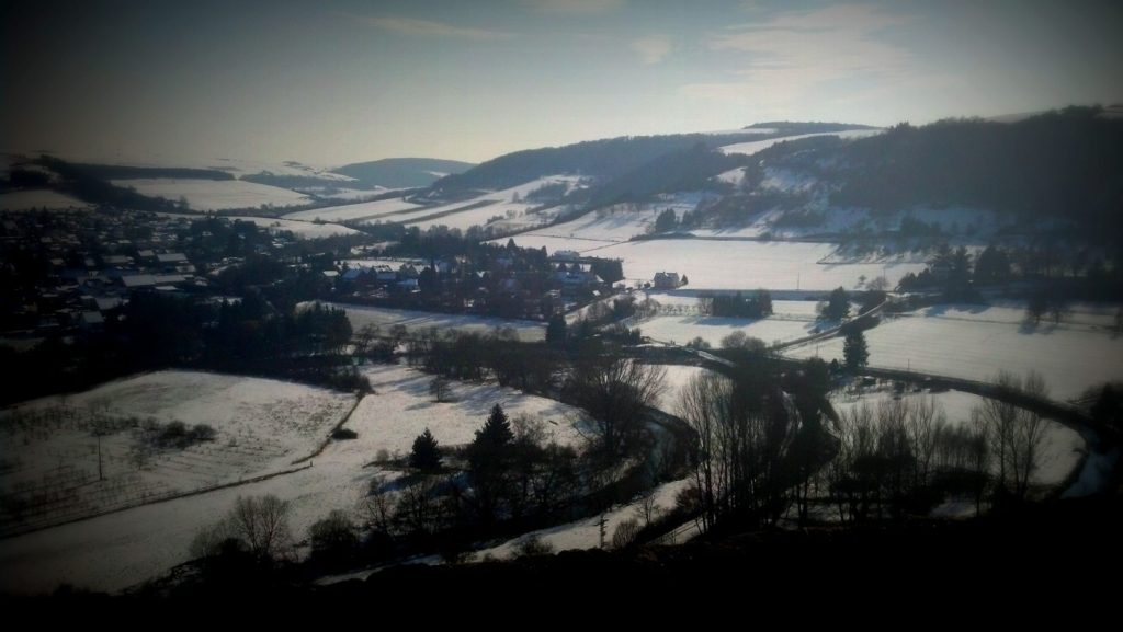View of Hildegard land during winter in Germany